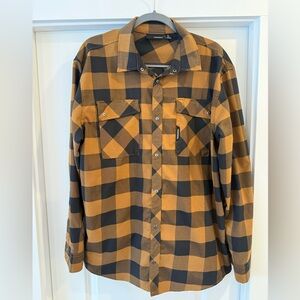 Casual Men's Checkered Shirt in Black and Tan
